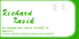 richard kasik business card